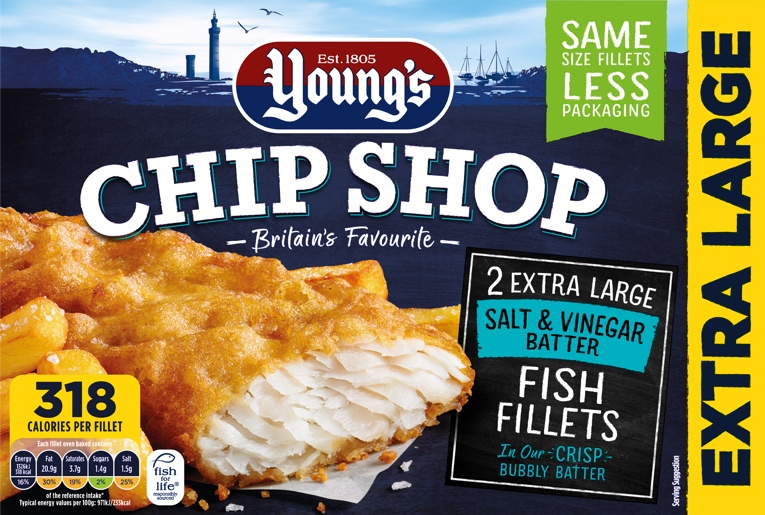 2 Extra Large Salt & Vinegar Battered Fish Fillets • Young's Seafood