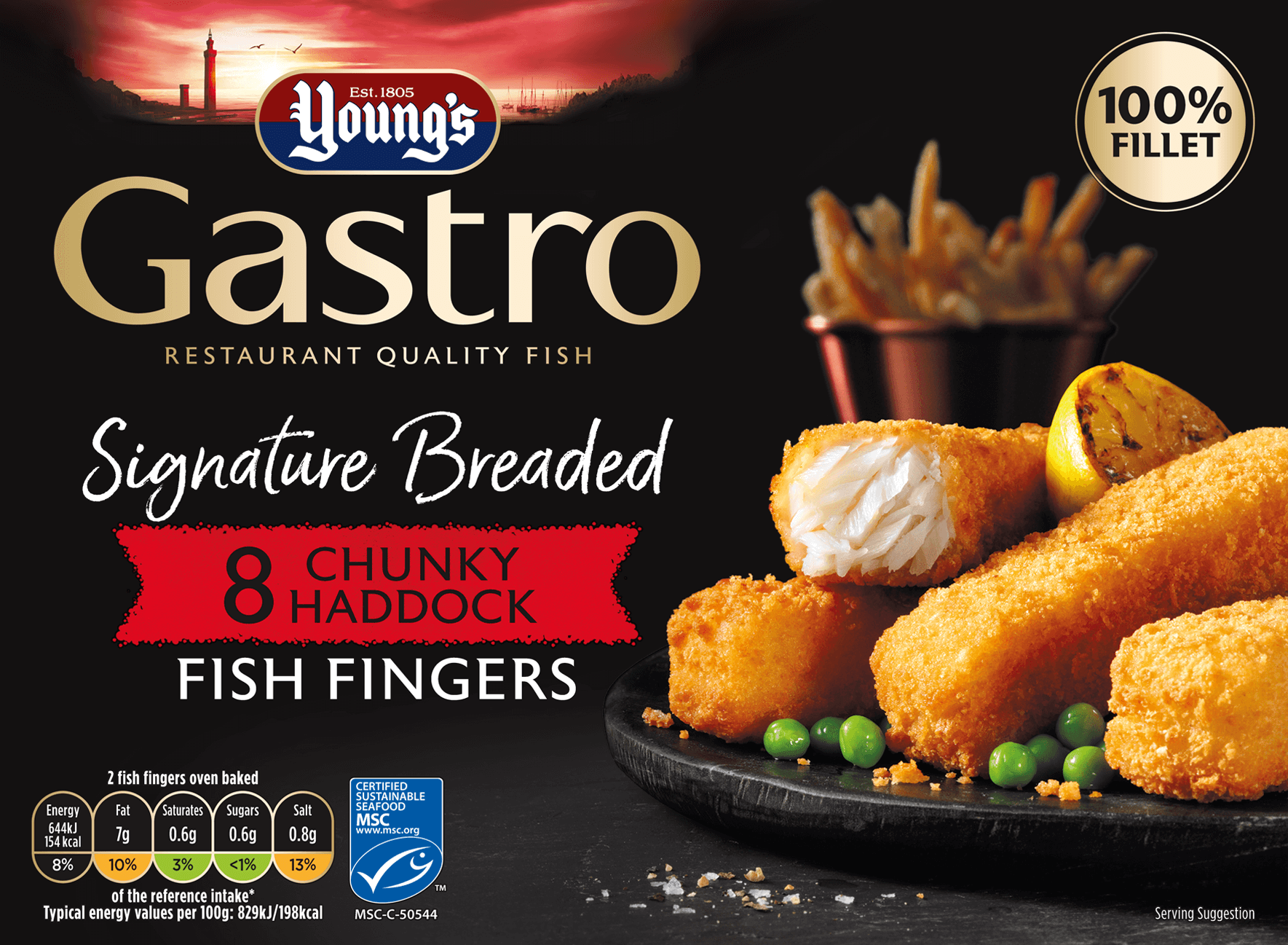 8 Signature Breaded Chunky Haddock Fish Fingers • Young's Seafood